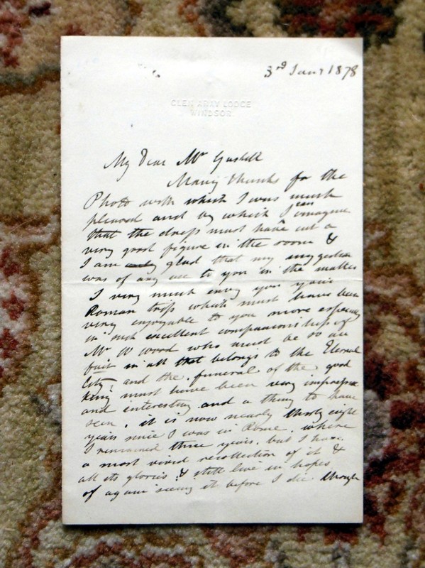 1878 EDWARD MATTHEW WARD – HANDWRITTEN LETTER SIGNED to FRANK GASKELL
