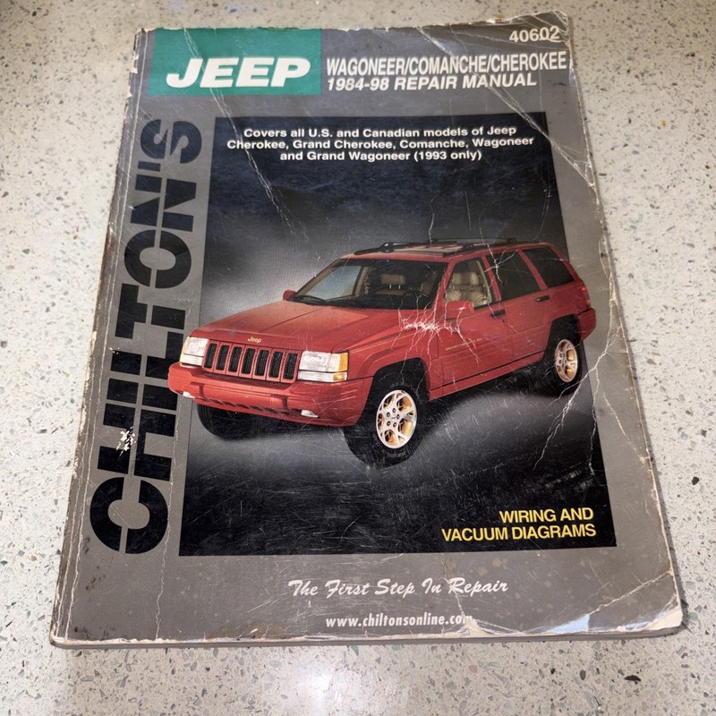 Chilton Jeep Repair Manual 1984-98 Comanche Grand Cherokee Wagoneer 40602
