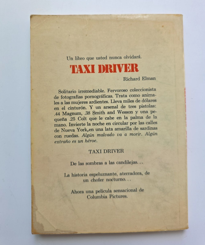 Taxi Driver Richard Elman Paperback Movie Tie-In Mexican First Edition 1977 RARE gallery