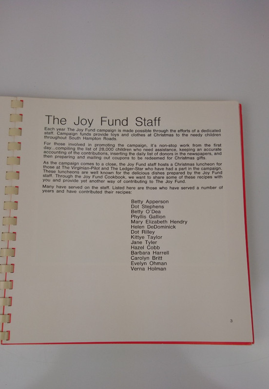 VTG 1985 The Virginia Pilot & The Ledger Star Joy Fund Cookbook gallery
