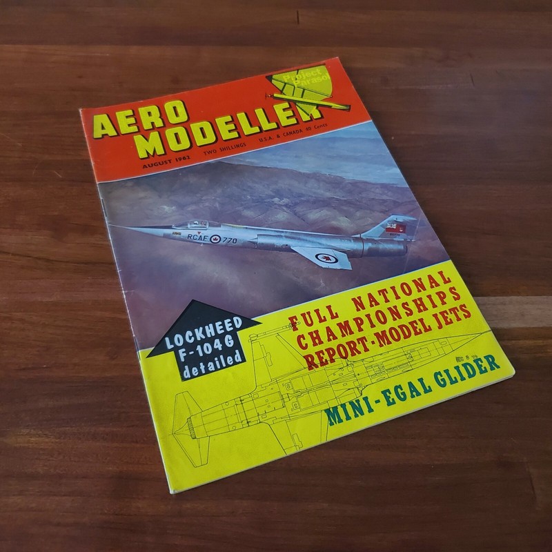 1962 AUGUST - AERO MODELLER MINI-EGAL GLIDER VINTAGE MAGAZINE FREE SHIPPING gallery