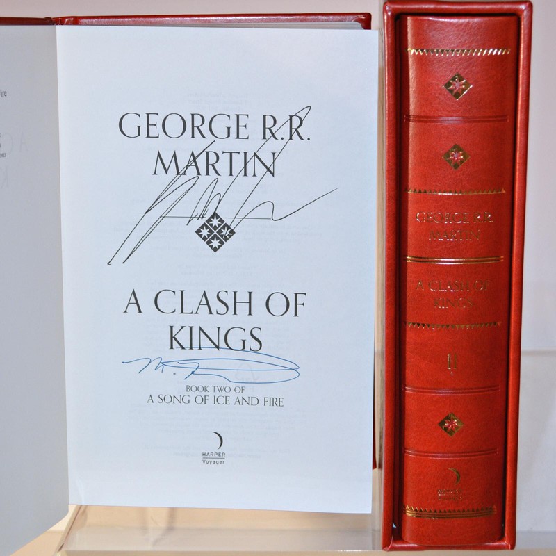 A Clash Of Kings SIGNED George RR Martin & Marc Fishman Leather Limited Edition