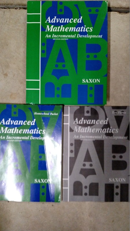 Saxon ADVANCED MATH Kit (Second Ed): Text, HS Packet + Test Forms – VERY GOOD