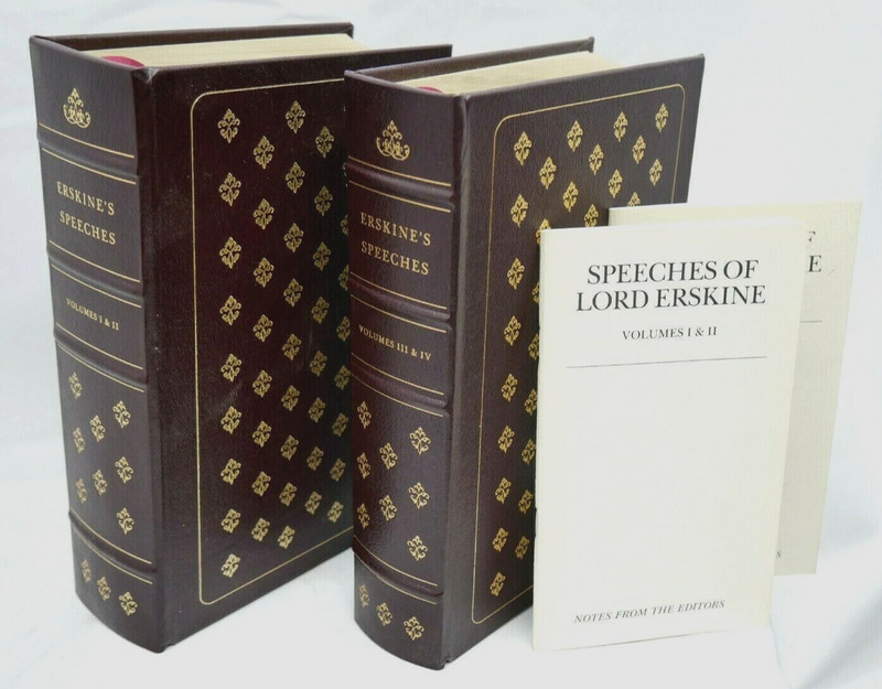 Speeches of Lord Erskine Volume 1 +2 Leather Bound Easton Press 1984