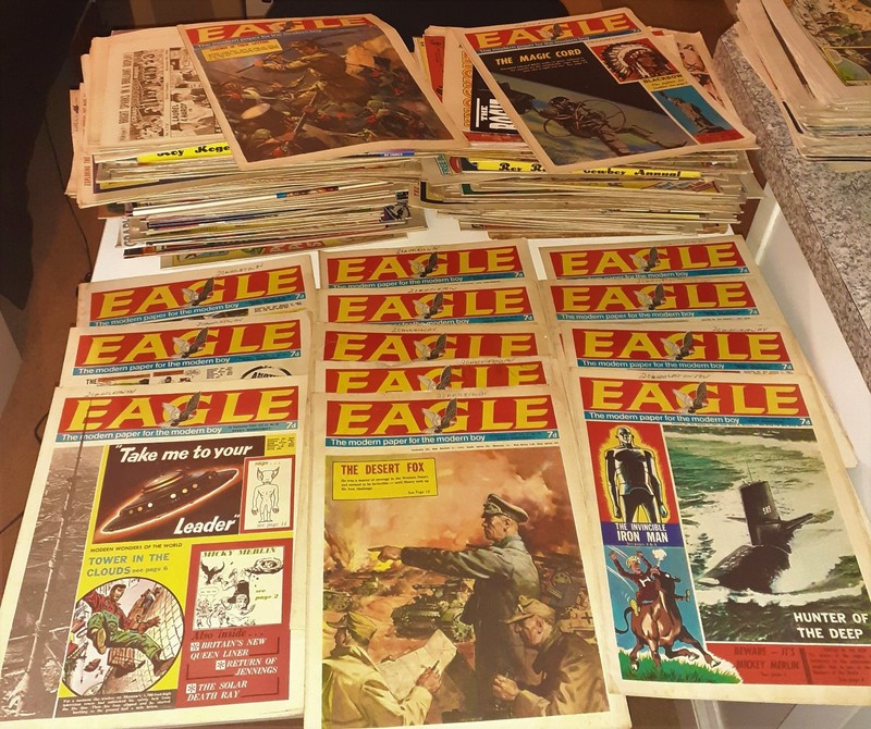 300x Huge VINTAGE UK COMICS LOT Eagle Batman Spider-man Football Tiger TV Comic gallery