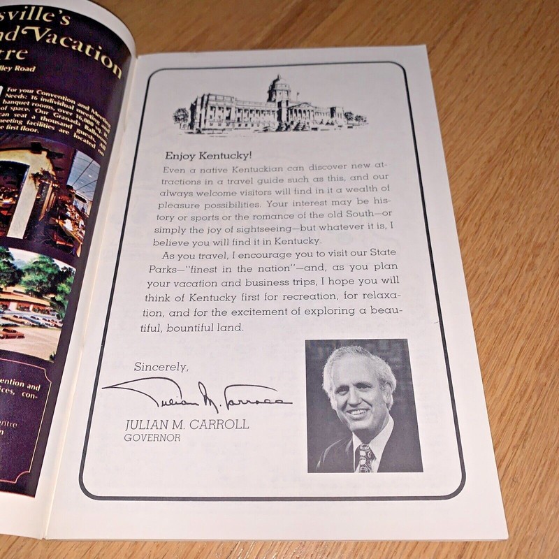 1979 KENTUCKY TRAVEL GUIDE Book 86 + pages GOVERNOR JULIAN CARROLL gallery