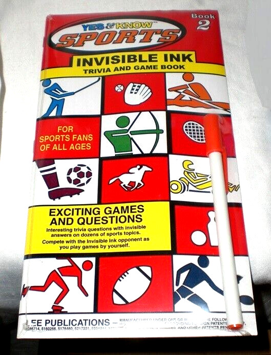 INVISIBLE INK TRAVEL BOOK GAME LEE PUBLICATIONS NEW red edition sports