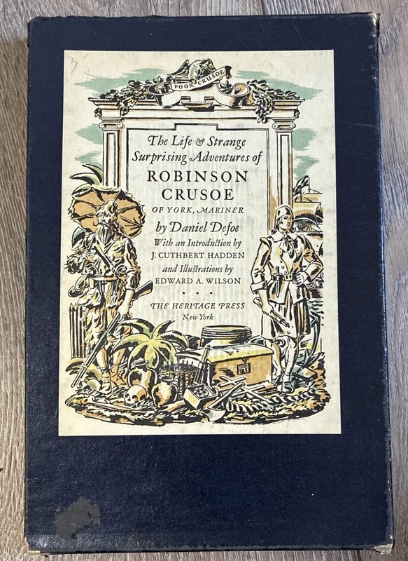 1930 Robinson Crusoe Daniel Defoe Heritage Press HC Slipcase