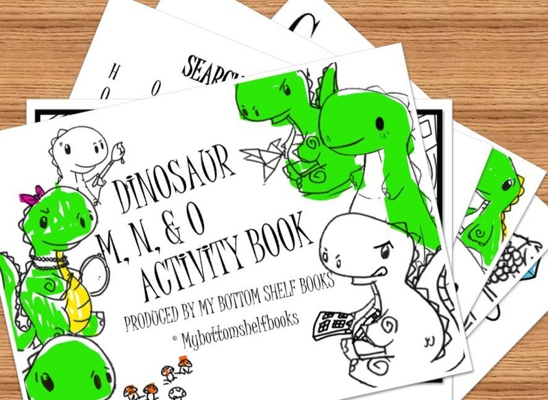 DIGITAL'26 Merrick M N O Child Dinosaur ACTIVITY color BOOK *PRINT REQ'D* 18pgs