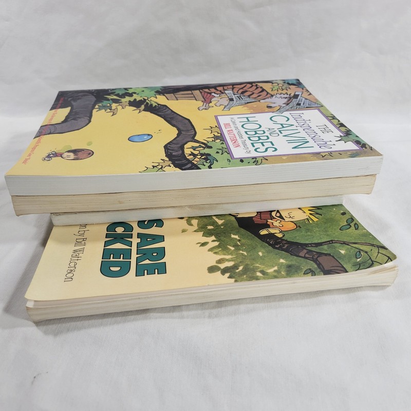 Calvin and Hobbes 4 Book Lot Cartoon Books Days Are Just Packed Revenge Baby-Sat gallery