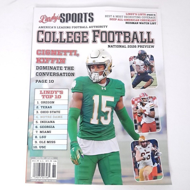 Lindy’s Sports National 2026 College Football Preview Guide Notre Dame Cover