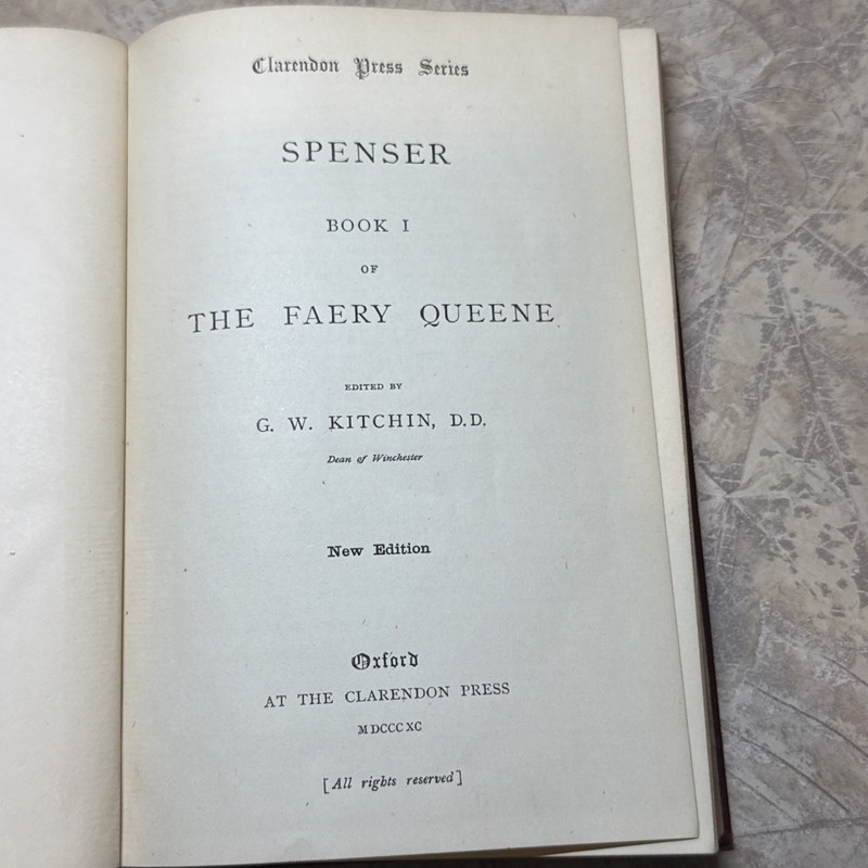 Spenser Book I Faery Queene 1890 Kitchin Clarendon Press +Original Student Notes gallery