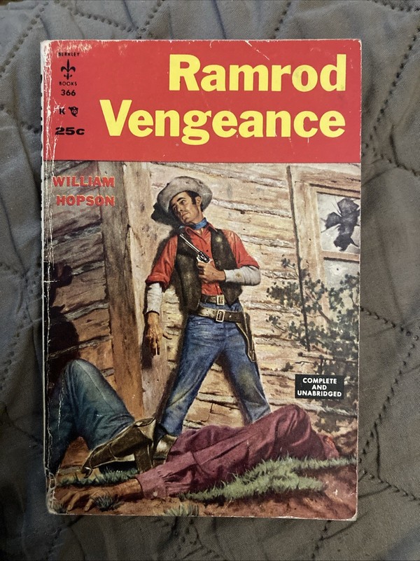 Western Vintage Pb, Ramrod Vengeance by Hopson, Berkley Book 366, 1959, G