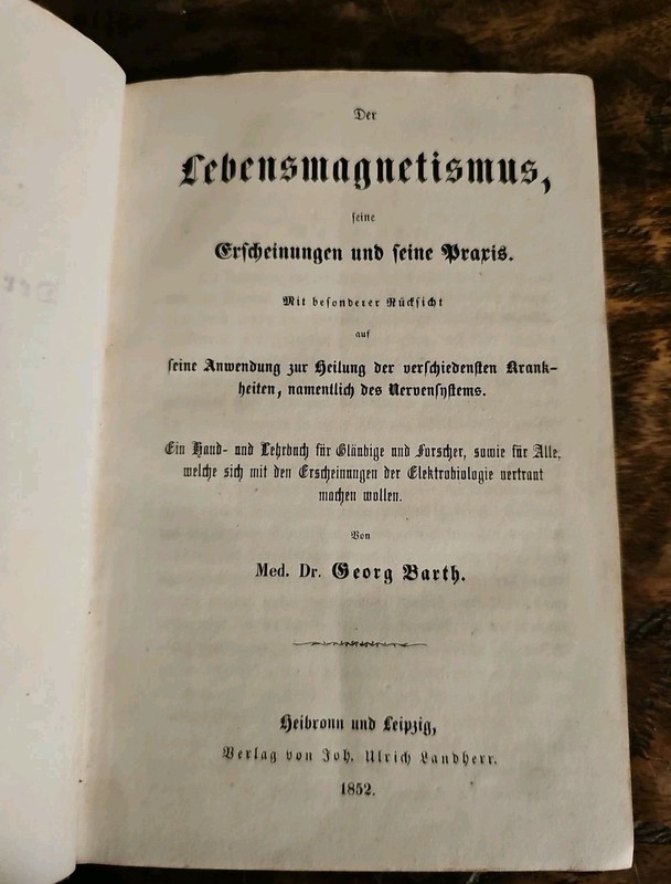 1852 Lebensmagnetismus Mesmerism Occult Magnetism Healing Hypnosis Rare German