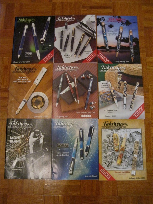 Fahrney’s Pens Seasonal Catalogs Spans 2008 Mont Blanc Pelikan Faber-Castell