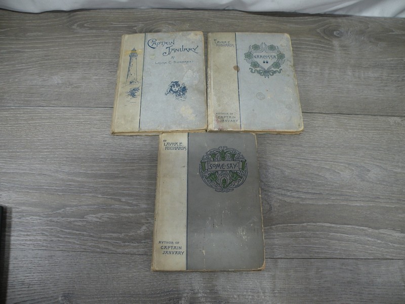 Laura E. Richards Lot: Captain January, Narcissa, Some Say – Antique 1890s Books