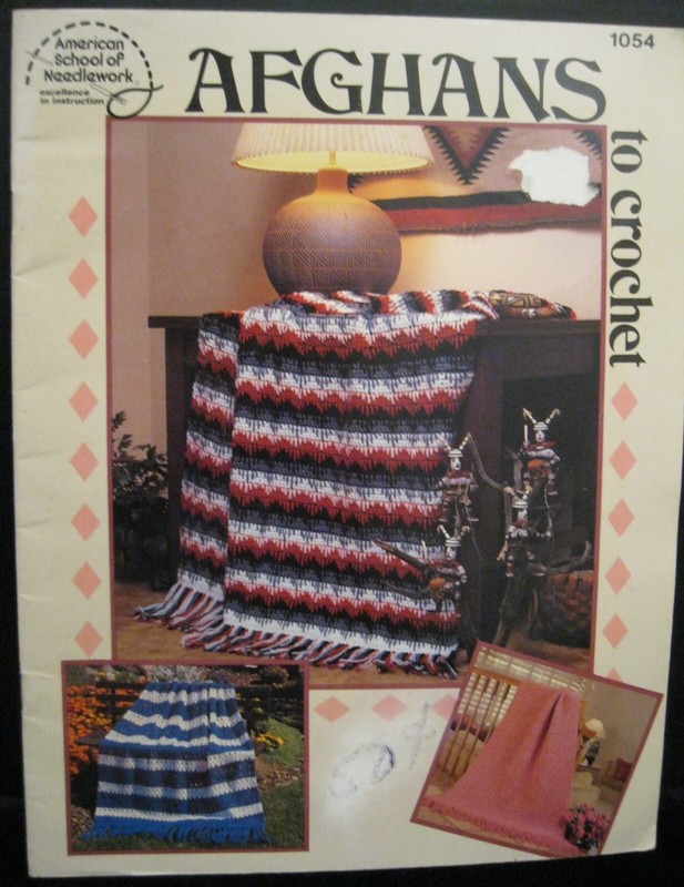AFGHANS TO CROCHET #1054 BY AMERICAN SCHOOL OF NEEDLEWORK & JEAN LEINHAUSER