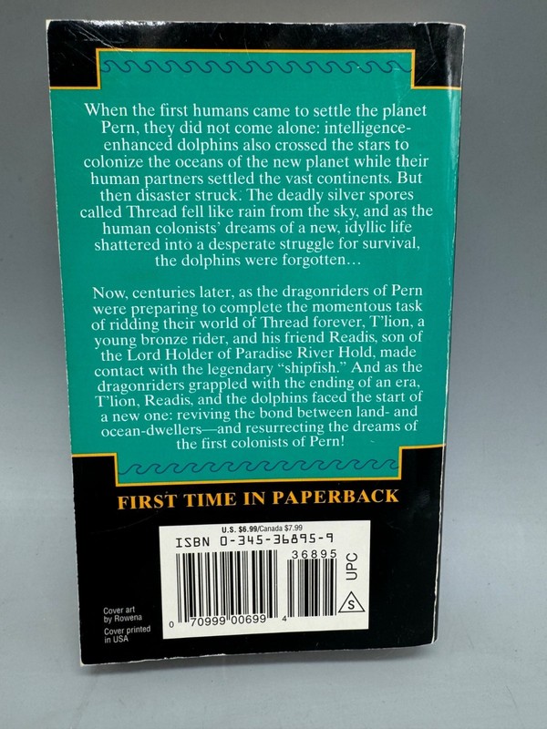 Anne McCaffrey The Dolphins Of Pern Paperback First Time In Print Book READ gallery