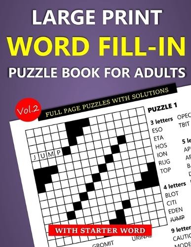 Oliver Hammond Large Print Word Fill-In Puzzle Book for Adults with (Paperback)