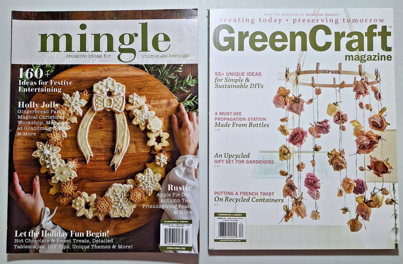 GreenCraft Magazine 2021 and Mingle Magazine 2024 Lot Stampington & Company