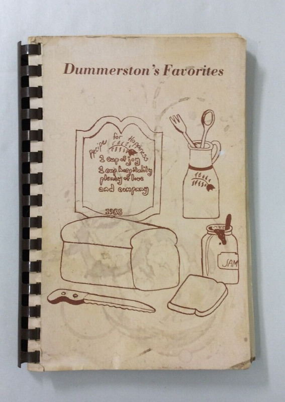 1984 Dummerston’s Favorite Recipes Book Dummerston VT PTFO 170 Pages Illustrated