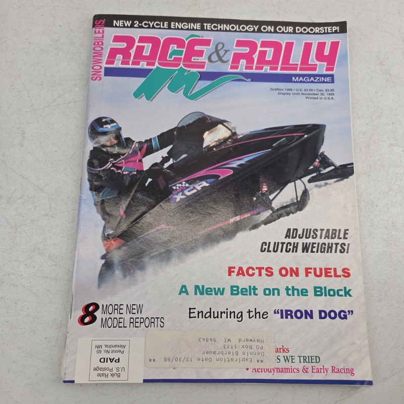 Snowmobilers Race & Rally Magazine October November 1995 Iron Dog Snowmobile
