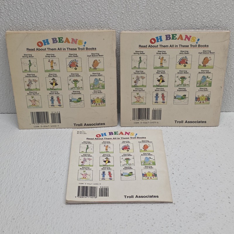 Oh Beans by Ellen Weiss 1989 Lot of 3 Books - Wax Bean, Mean Bean, Half Baked gallery