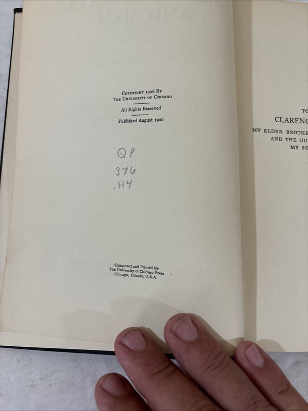 Brains of Rats and Men By C. Judson Herrick 1926 Hardcover University Of Chicago gallery