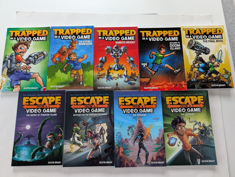 Trapped in a Video Game 1-5 & Escaped From a Video Game Books 1-4 Complete Set