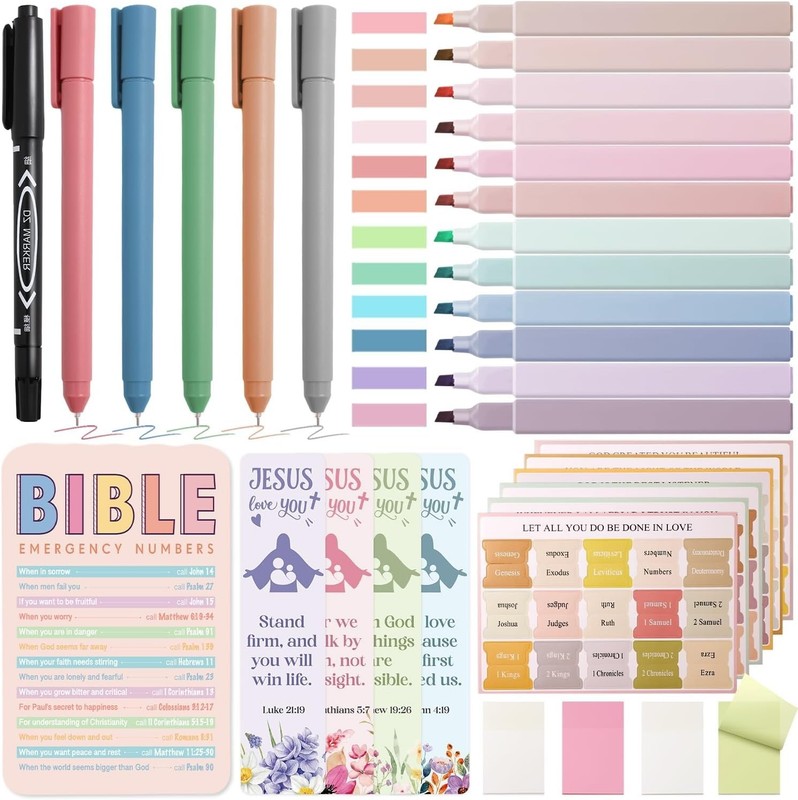 Comprehensive Bible Study Journaling Supplies Set - Highlighters & Tabs Included gallery