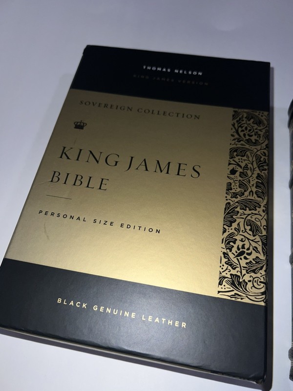 KJV Holy Bible Personal Size Sovereign Collection Black Leather by Thomas Nelson gallery