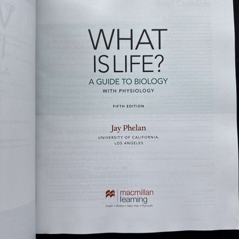 What Is Life? a Guide to Biology with Physiology by Jay Phelan (2021, Trade... gallery