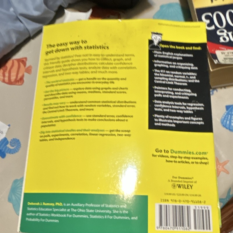 Statistics For Dummies by Deborah J. Rumsey, Wiley Paperback Textbook gallery