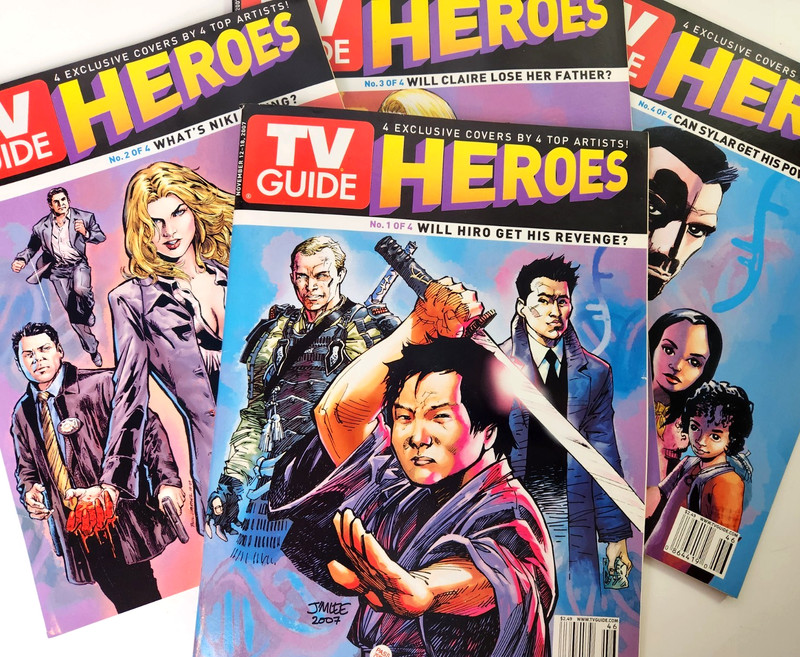 Heroes Vintage 2007 TV Guide Graphic Novel Comic Cover Series Set Of 4 NBC