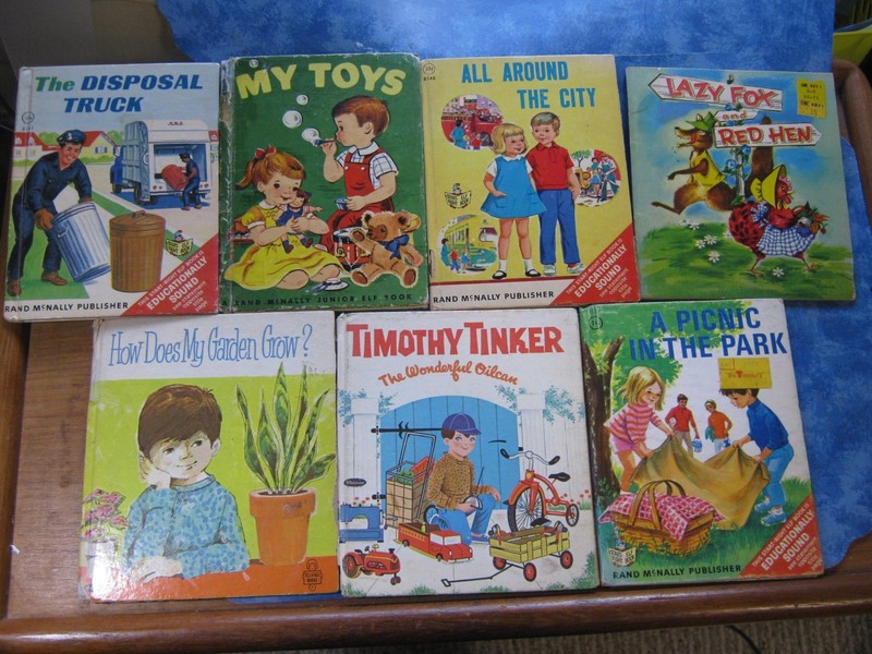 LOT OF 7 VINTAGE SMALL JUNIOR ELF Whitman TELL-A-TALE BOOKS 1950s, 1960s, 1970s