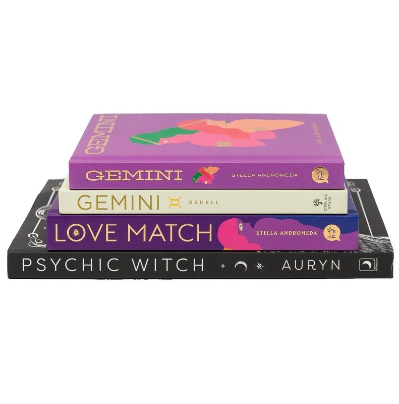 Lot of 4 METAPHYSICAL & ASTROLOGY BOOKS Psychic Witch Gemini Love Dating Magick