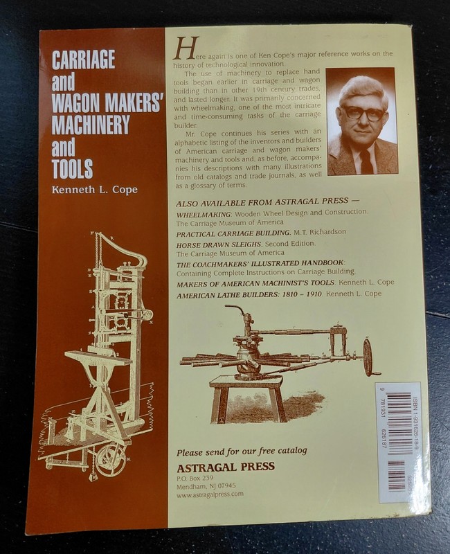 Carriage and Wagon Makers' Machinery and Tools by Kenneth Cope Astragal 2004 gallery