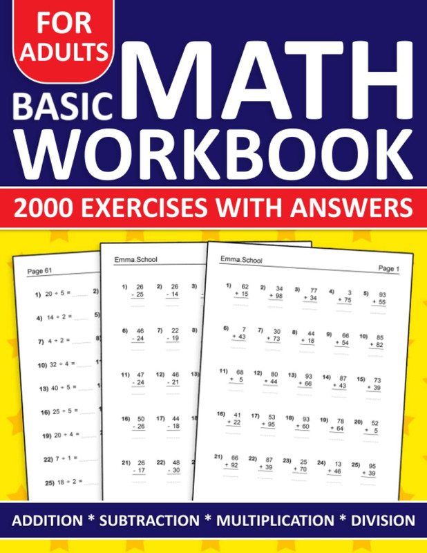 Basic Math Workbook For Adults Addition,Subtraction,Multiplication And Division gallery