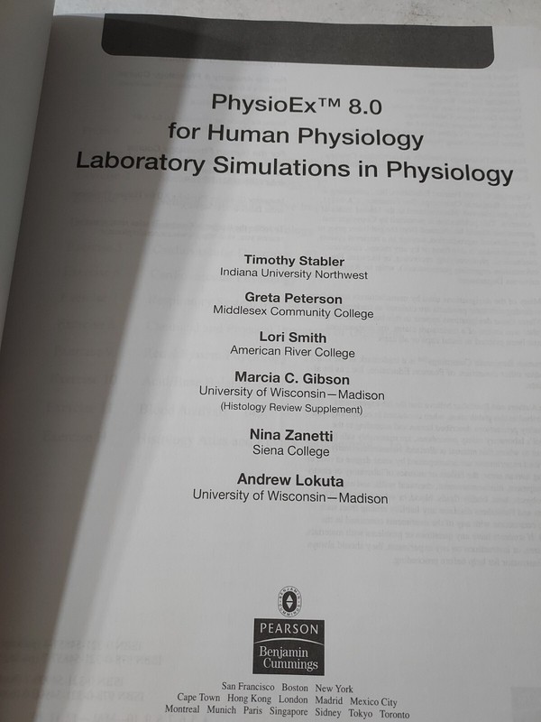 PhysioEx 8. 0 for Human Physiology: Lab. Simulations in Physiology (2009) BL7C gallery