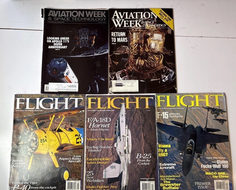 Lot Of 5 Vtg Aviation Week And Flight Magazines (V5)