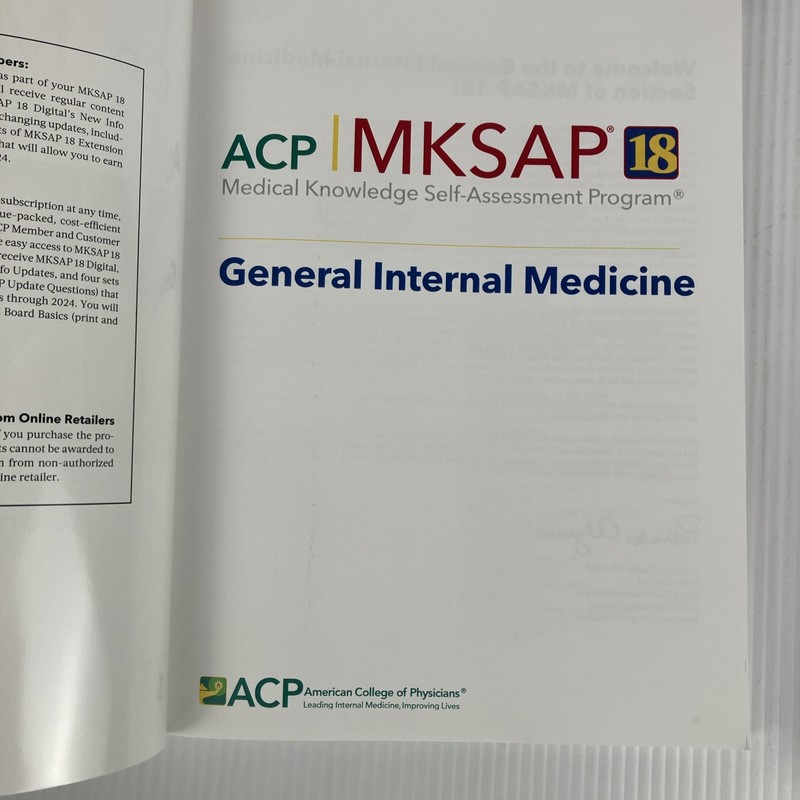 Medical Knowledge Self-Assessment MKSAP 18 Part B - 5 Books Patrick Alguire 2018 gallery