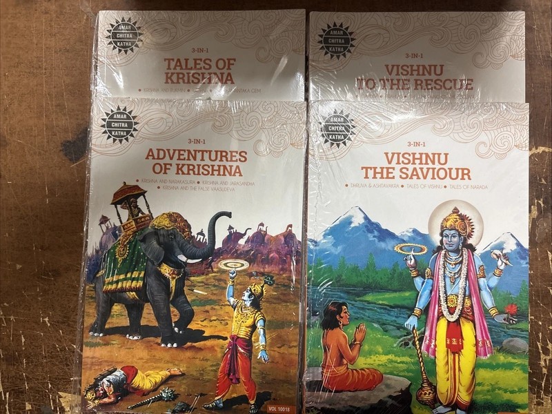 3 IN 1 Comic Style Books Published by Amar Chitra Katha Lot of 4