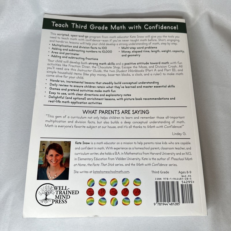 Third Grade Math with Confidence Instructor Guide by Kate Snow 2023 gallery