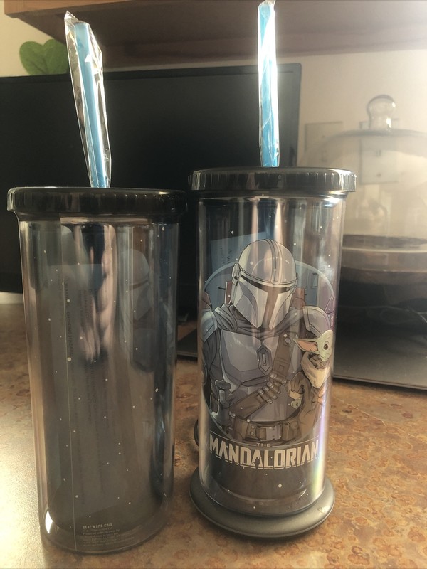 The Mandalorian Star Wars Pint Glass Cup Travel Tumbler Drinkware Grogu 20oz gallery