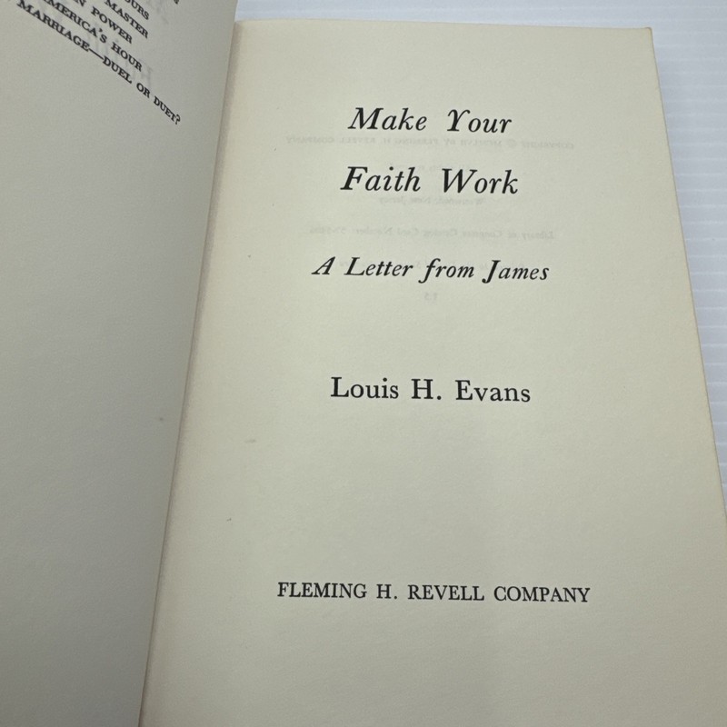 Make Your Faith Work A Letter From James Louis H Evans Paperback c1957 Christian gallery