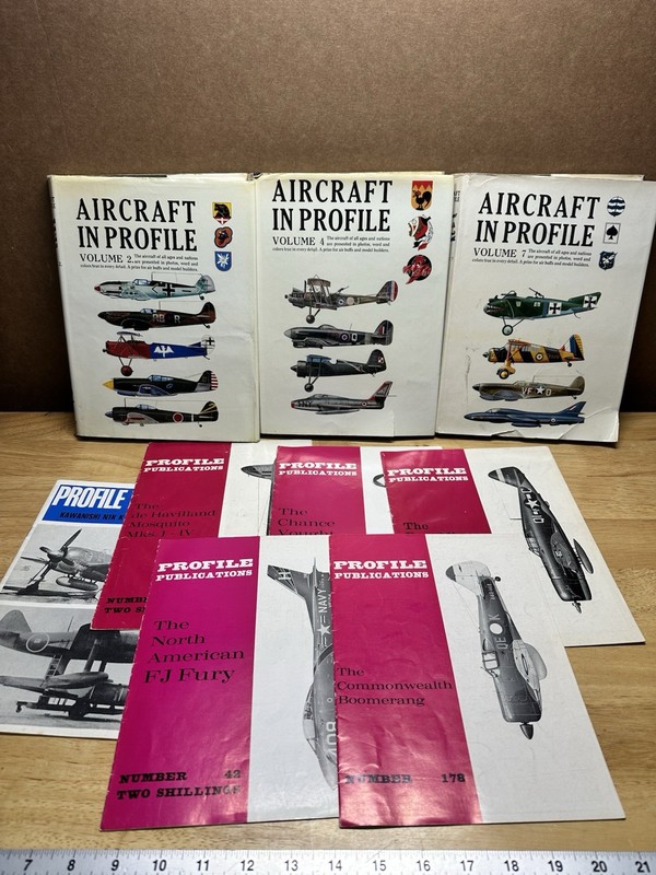 Lot Of Aircraft In Profile Books Magazines Vintage Airplanes Military RARE