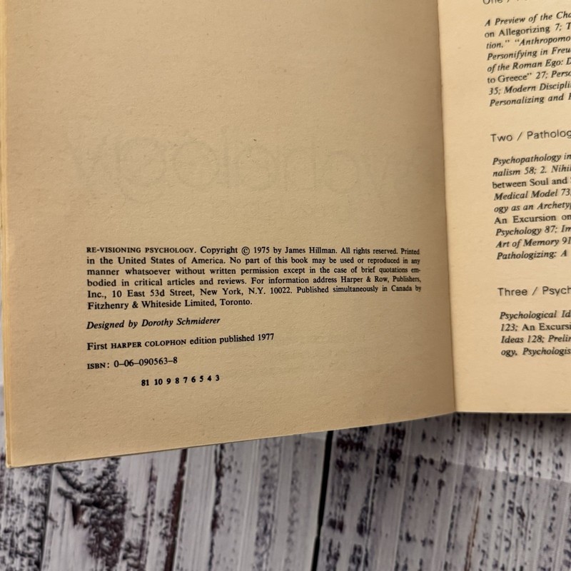 Re-Visioning Psychology By James Hillman 1977 1st Harper Colophon Edition Rare gallery