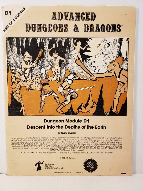 Descent into the Depths of the Earth Advanced Dungeons & Dragons 1E AD&D D1 9019