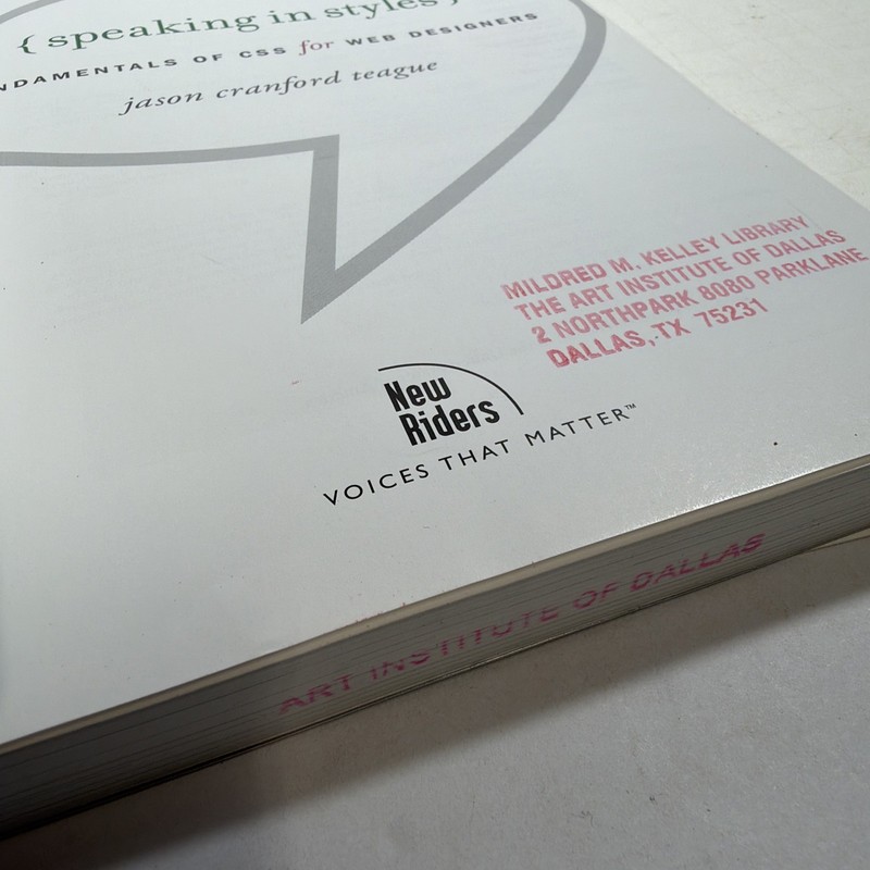 Voices That Matter Ser.: Speaking in Styles : Fundamentals of CSS for Web... gallery