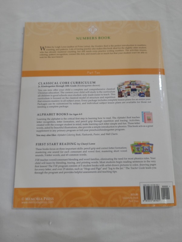 **BRAND NEW** Numbers Book Part Two - Paperback, by Leigh Lowe - MEMORIA PRESS gallery